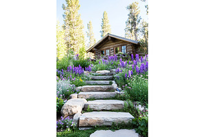 Rustic cabin by stone path, a Beauty & Fashion Photo by Lermont51