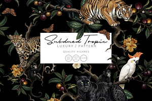Vintage Tropical Jungle Pattern, a Pattern Graphic by Luiz da Rolt Grathwohl
