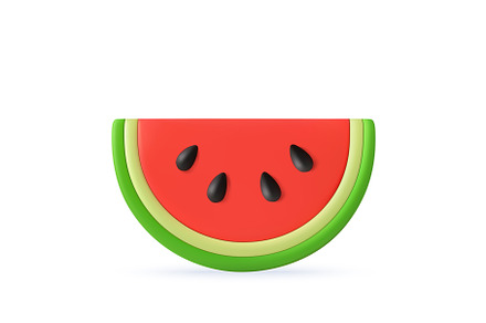 3d Slice of red watermelon with
