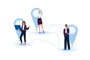 communication global virtual team, a Person Illustration by pikepicture