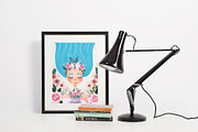 Floral Tea Girl Illustration, a Decorative Illustration by Chloe's Illustrations (Thumbnail 8 of 10)