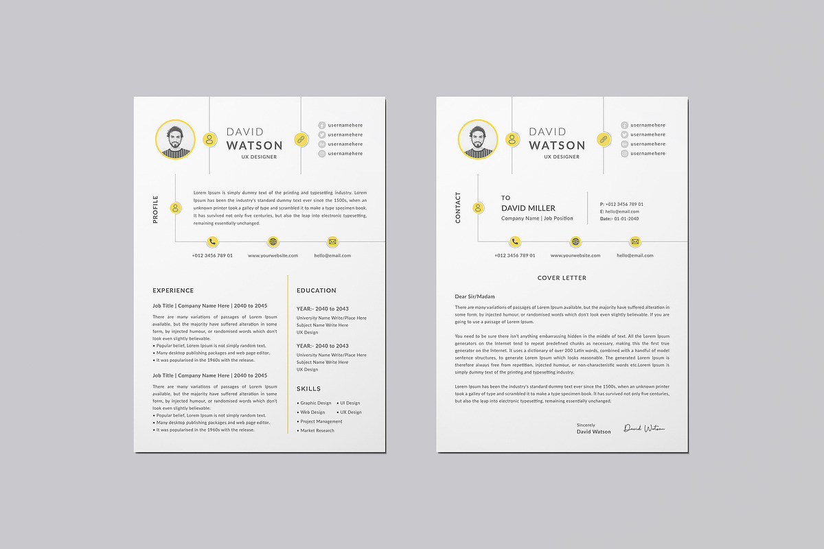 cv resume word and canva template, a Resume Template by mijli (Photo 10 of 10)