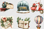 Christmas Travel Clipart, an Illustration by Black Bird Studio (Thumbnail 3 of 6)