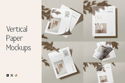 US Letter Vertical Paper Mockups