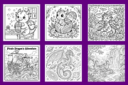 Fantasy Dragon Coloring Pages, an Animal Illustration by BerryPieArt (Thumbnail 2 of 3)