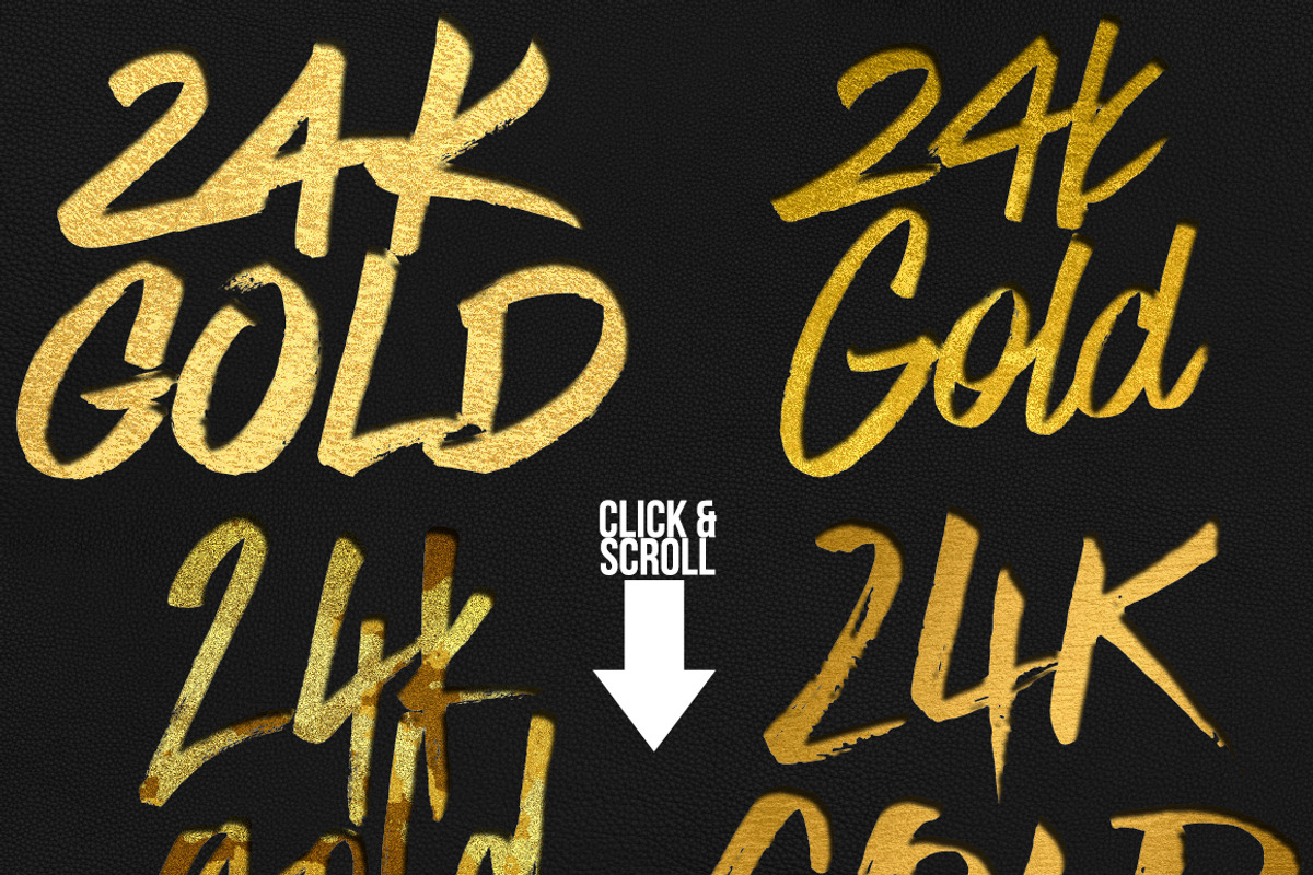 Gold Foil Layer Styles for Photoshop, a Layer Style Add-On by Paper Element (Photo 9 of 15)