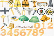 Watercolor Construction Clipart Set, an Illustration by CropUp Creative (Thumbnail 3 of 6)