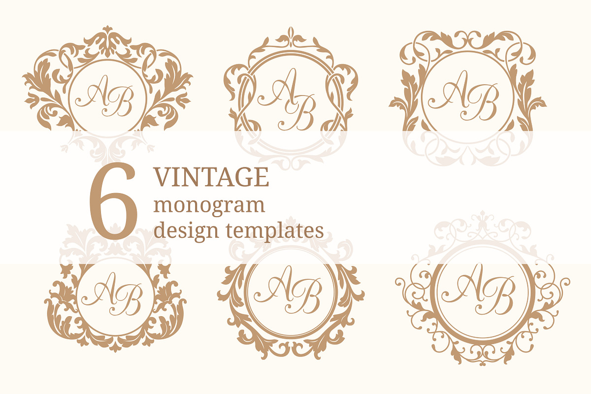 Vintage monogram  design templates, a Branding & Logo Template by MARIA KOLYADINA