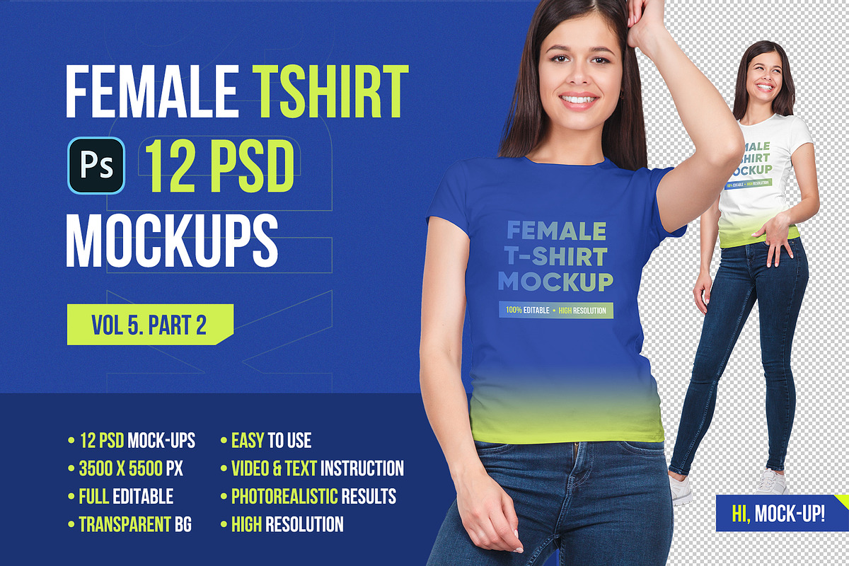 Female T-Shirt Mockups Vol 5 Part 2, a Shirt Mockup by Hi, Mock-Up! (Photo 1 of 10)