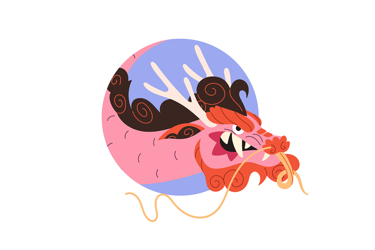 Asian, Chinese dragons set, cards, an Animal Illustration by PaperTrident (Photo 12 of 13)