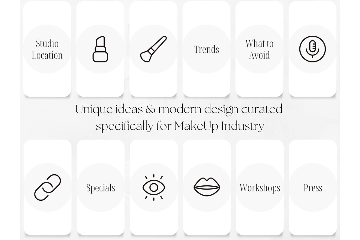 100 Beige MakeUp Story Highlights, a Social Media Template by PatternLab. (Photo 4 of 9)