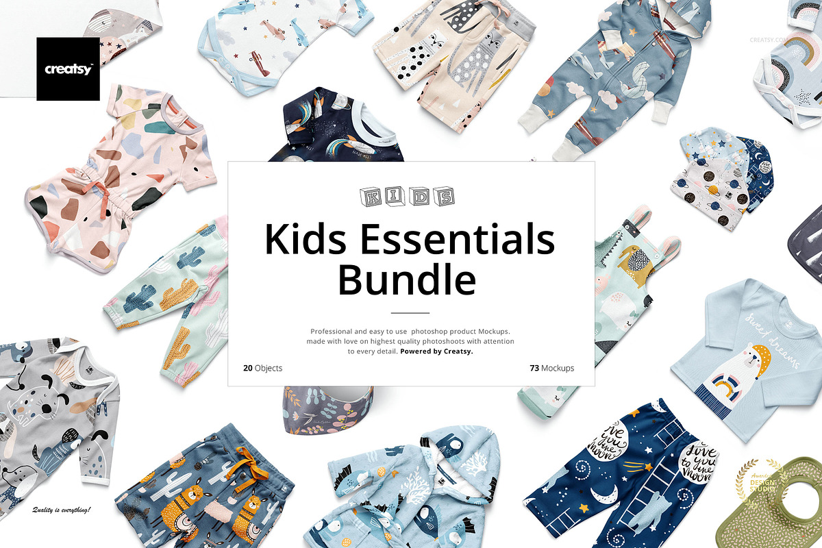 Kids Essentials Mockup Bundle, a Bottom Mockup by creatsy5 (Photo 1 of 9)