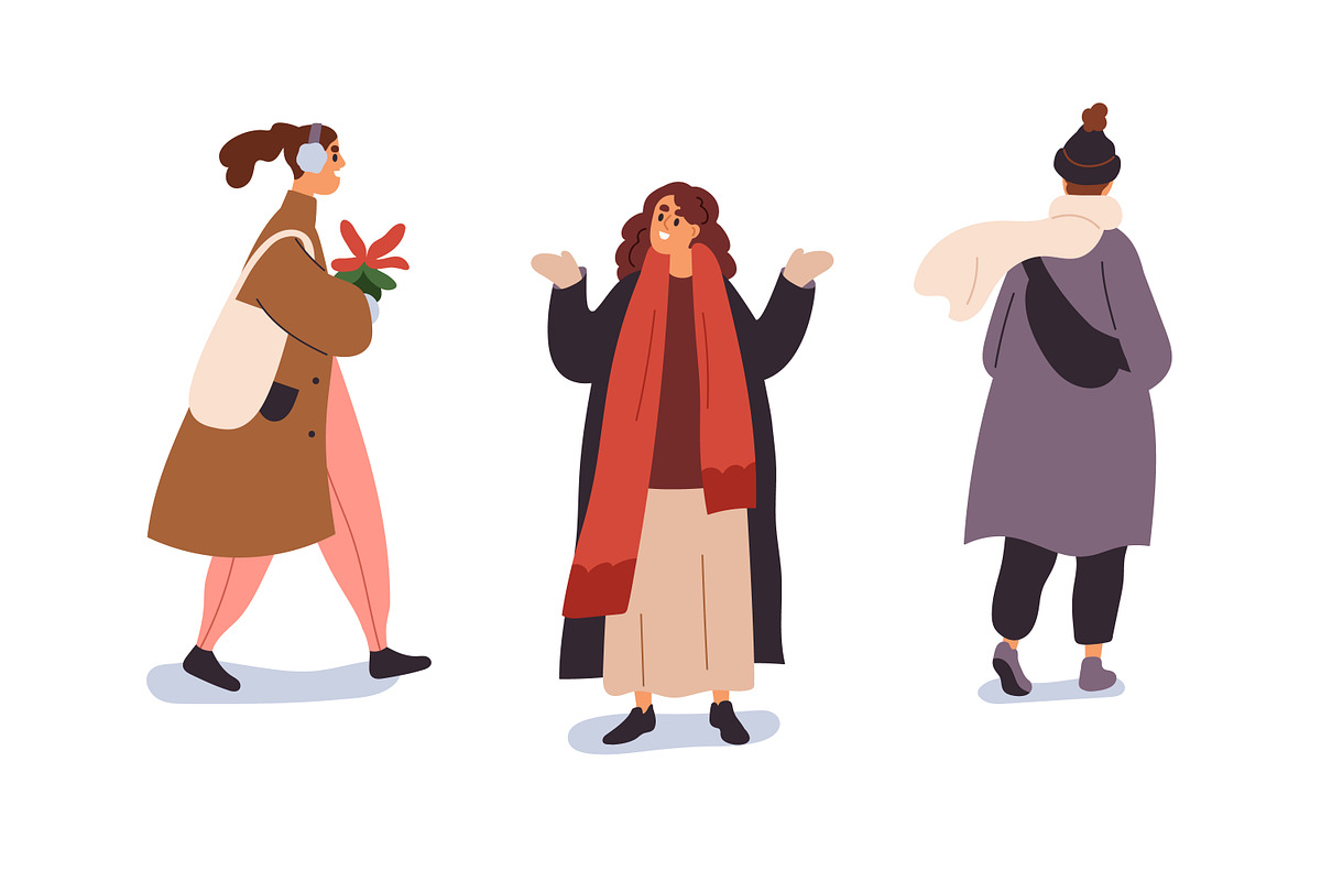 People walk on winter holidays set, a Person Illustration by Good Studio (Photo 2 of 6)