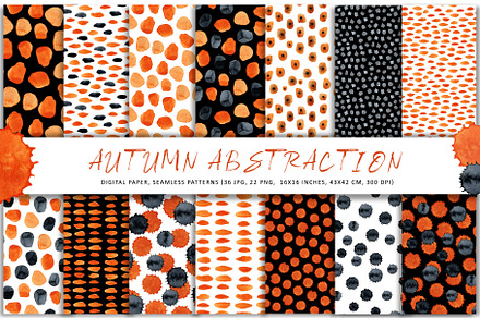Abstract digital paper, autumn set
