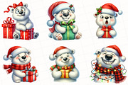 Christmas Polar Bear Clipart, an Illustration by OK Design (Thumbnail 5 of 5)