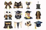 Watercolor Classic Graduation Clipar, an Illustration by Design Market (Thumbnail 3 of 3)