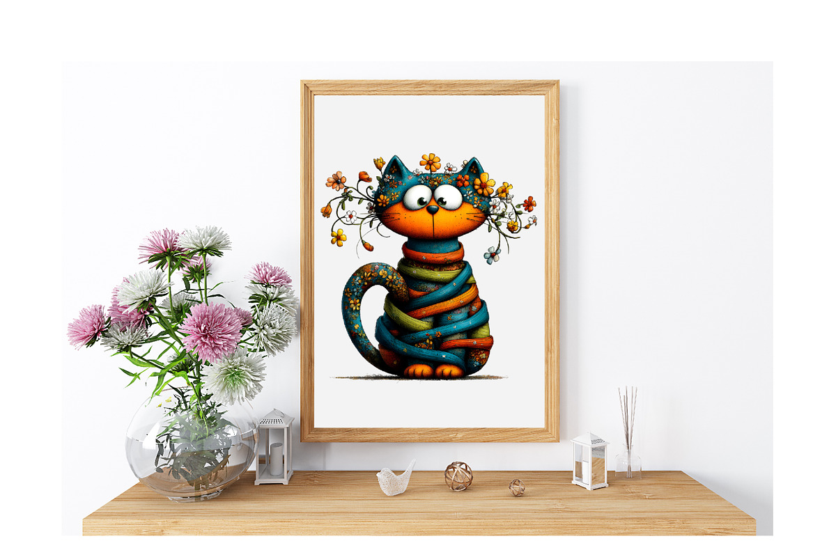 Whimsical Easter Cat Clipart Bundle, an Illustration by GatewayDesign (Photo 4 of 6)