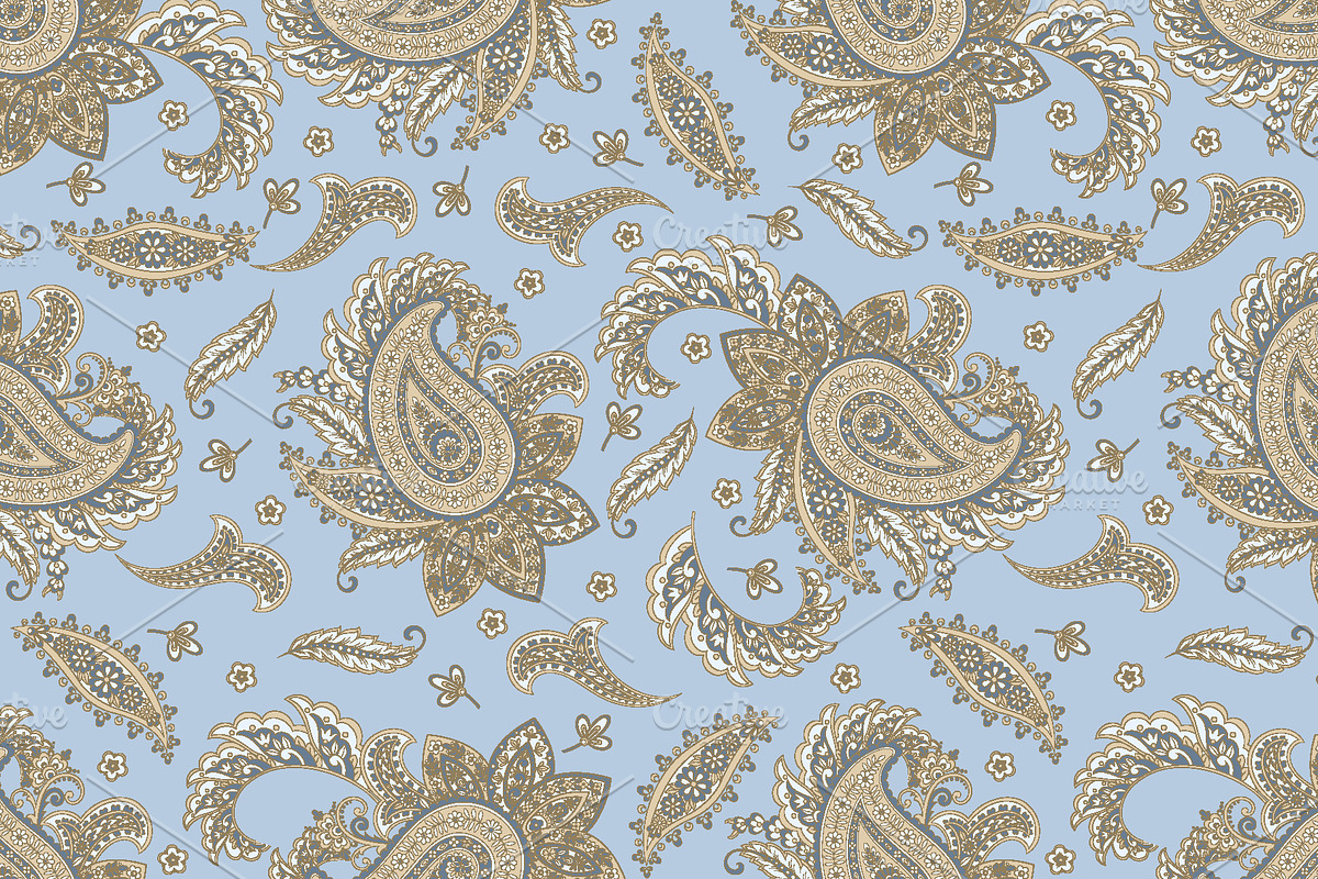 Paisley fabric seamless pattern, a Pattern Graphic by antalogiya (Photo 4 of 4)