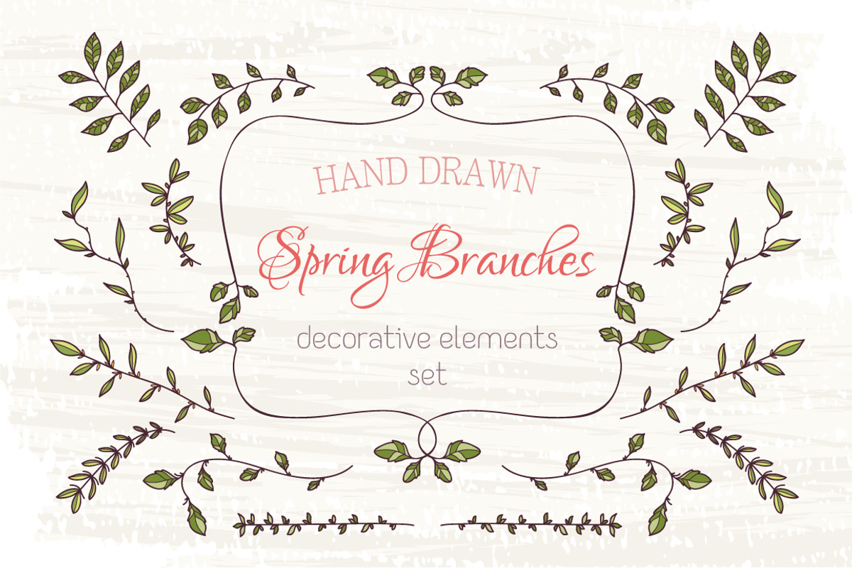 Branches design elements set, a Decorative Illustration by Dreaming_Lucy (Photo 1 of 5)