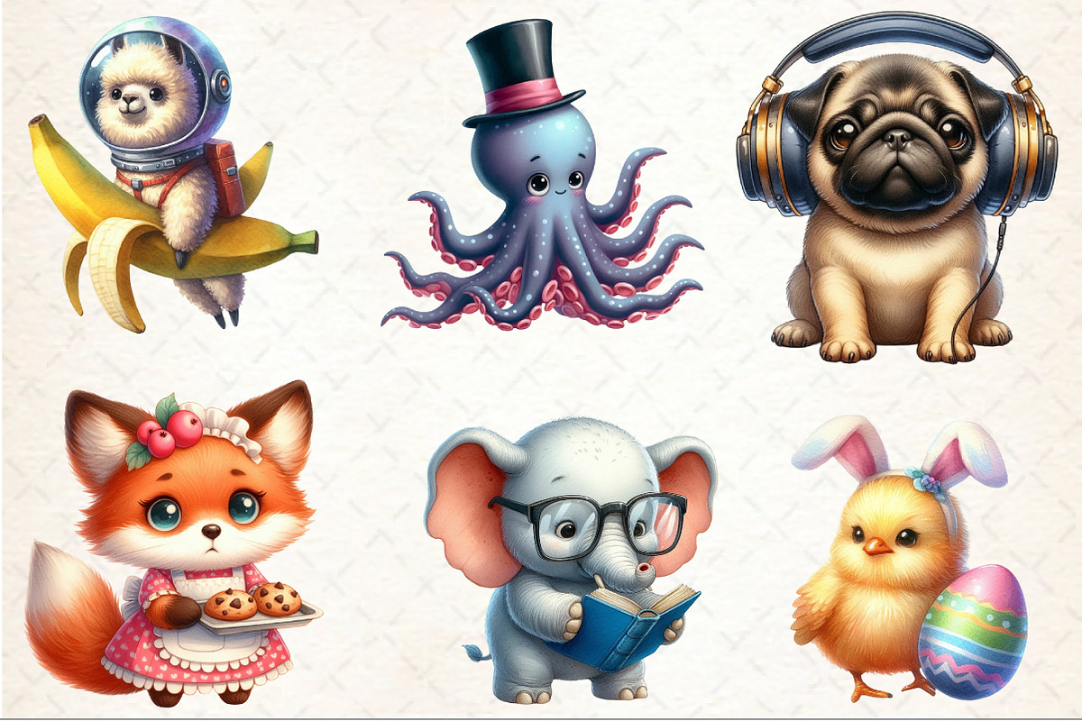Quirky Humor Animal Clipart, an Animal Illustration by Rose Art (Photo 3 of 7)