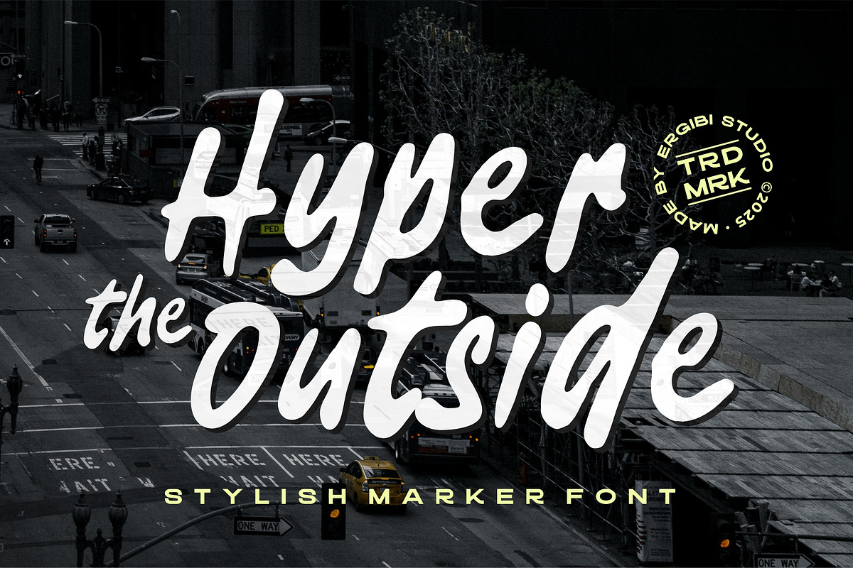 Hyper Outside - Stylish Marker, a Handwritten Font by ErgibiStudio (Photo 1 of 11)