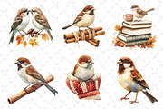 Autumn Sparrows Bird Clipart, an Illustration by Dream Creation (Thumbnail 2 of 6)