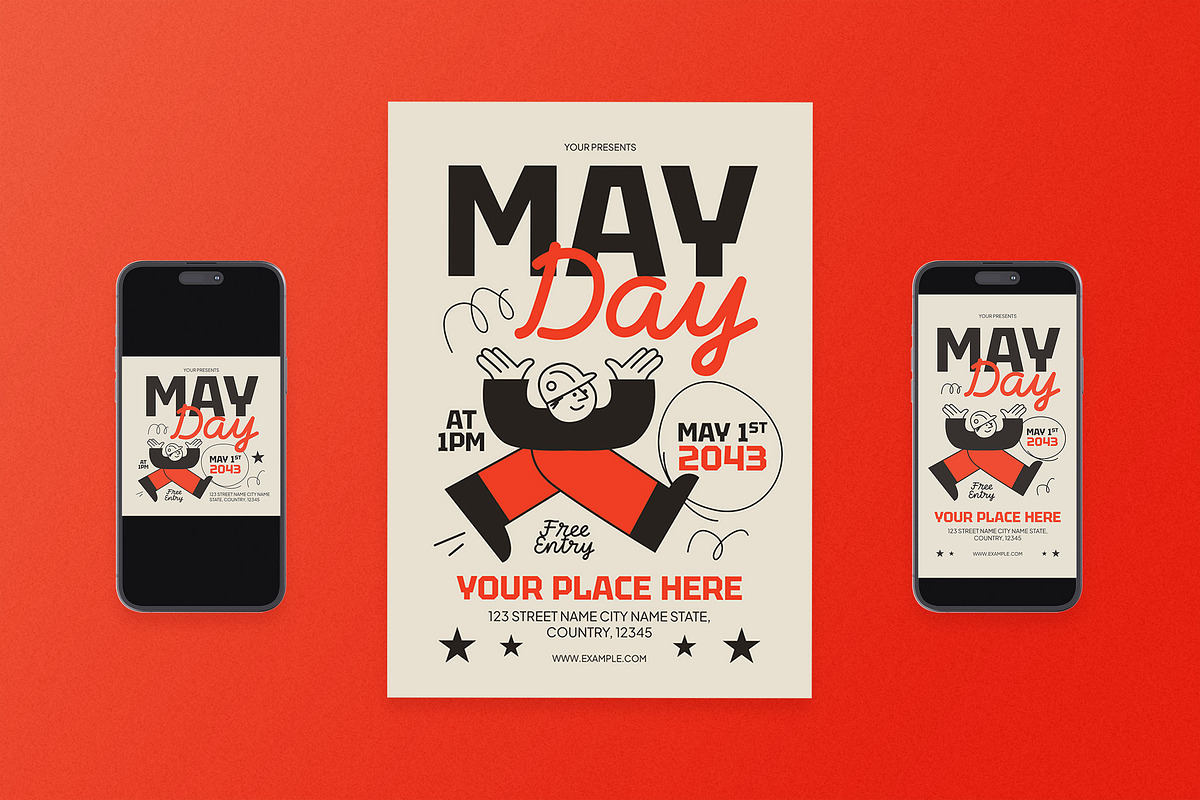 May Day Flyer Set, a Flyer Template by Aiyari Graphic (Photo 1 of 3)