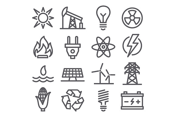 Energy Line Icons
