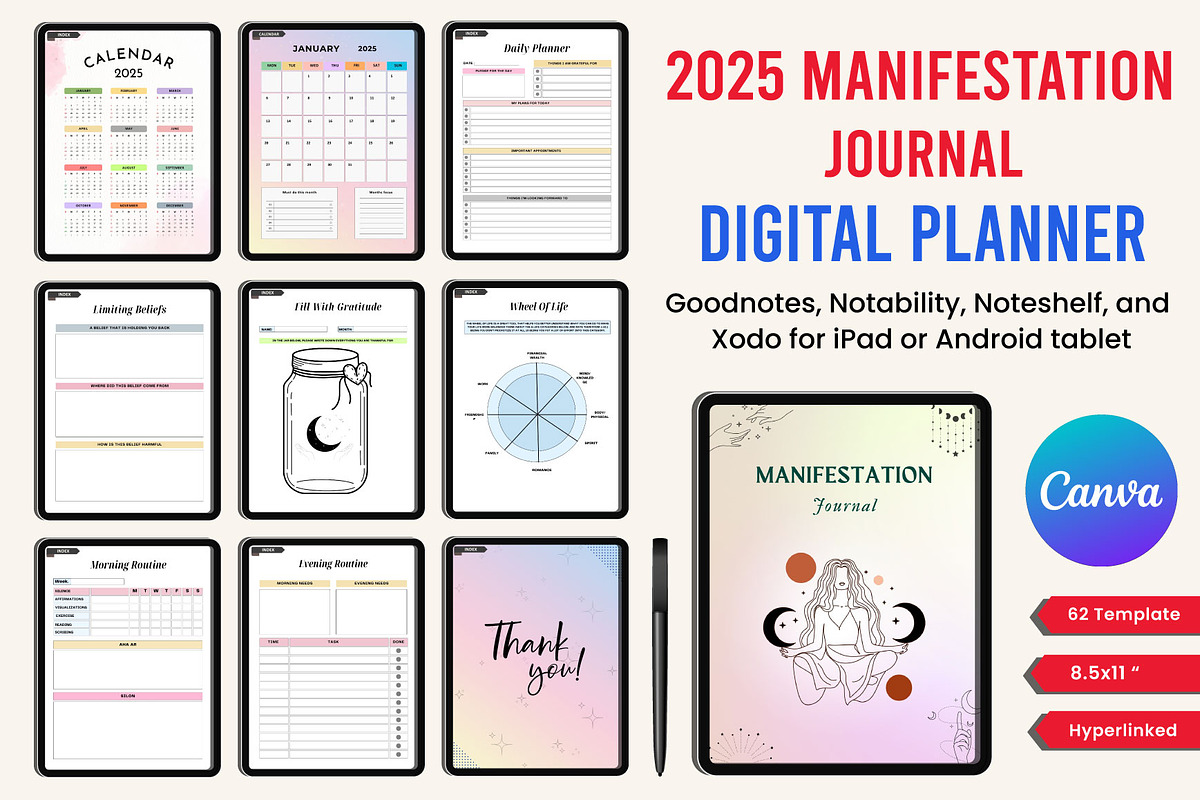 2025 Digital Planner Bundle, a Stationery Template by Designmela01 (Photo 10 of 10)
