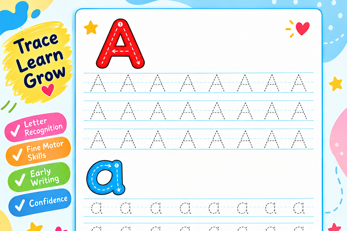 Alphabet Tracing Workbook A to Z, an Education Illustration by Mohammad Sarfaraz (Photo 13 of 13)