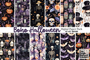 Boho Halloween Spooky Pattern