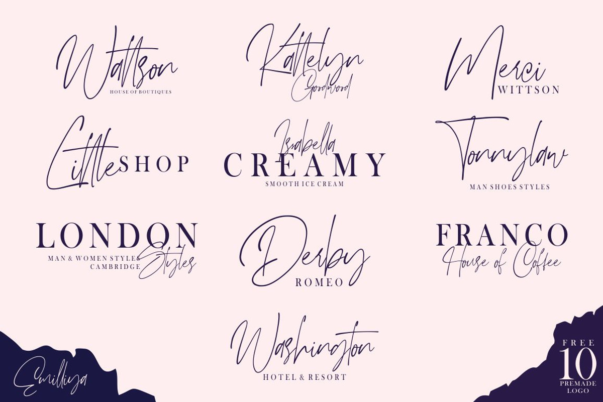 Emilliya // Luxury Signature Font preview 8