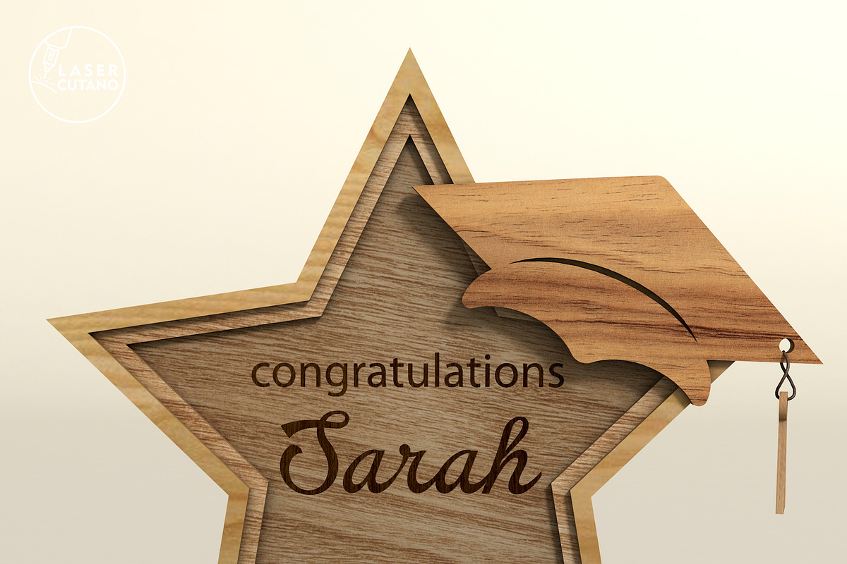 Graduation Set Decorative Laser Cut, a Templates & Theme by LaserCutano (Photo 4 of 11)