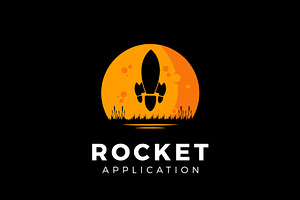 Rocket Moon Logo Design