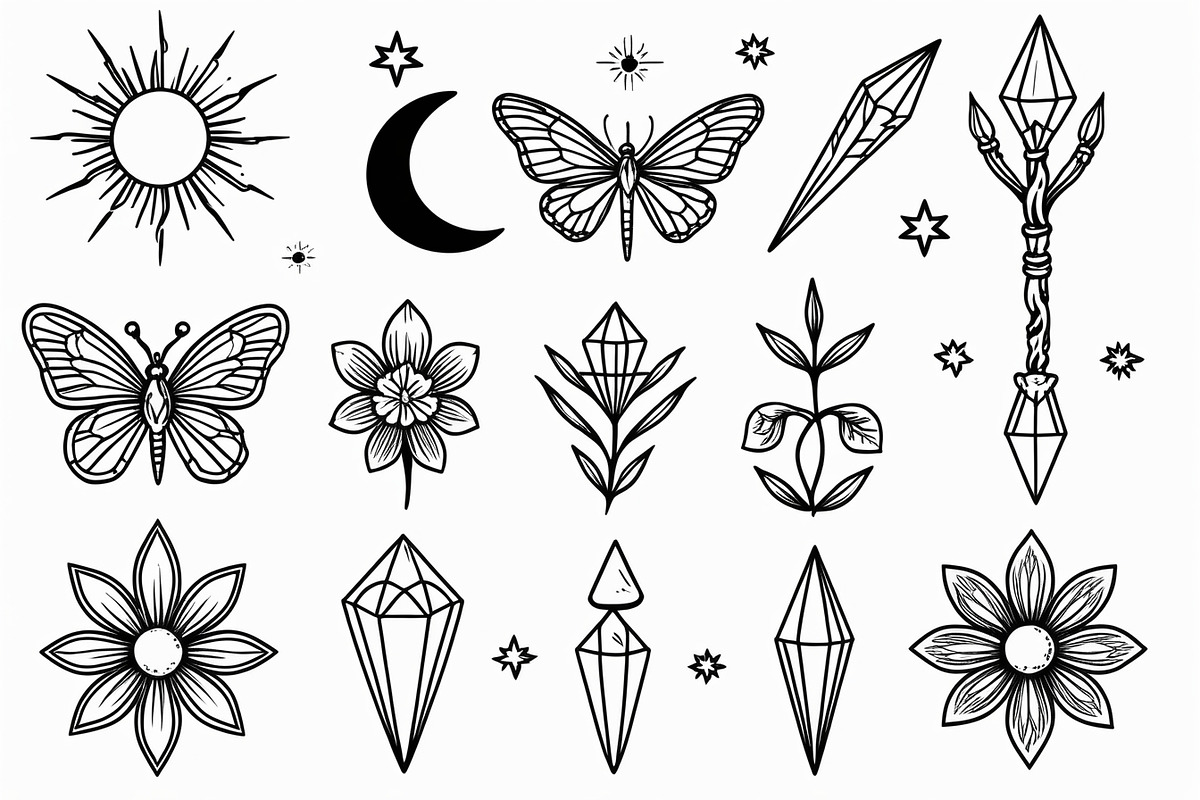 Celestial Boho Magic Line Art Bundle, an Illustration by abu67222 (Photo 6 of 7)