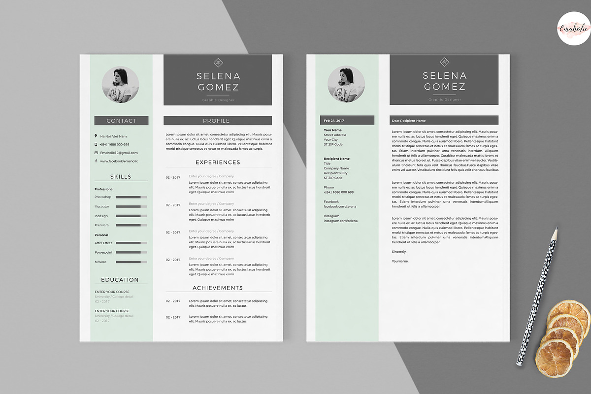 Modern CV Template, a Resume Template by Emaholic Template (Photo 3 of 5)