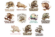 Funny Opossum T Shirt Designs, an Animal Illustration by InkyQueenArt (Thumbnail 5 of 6)