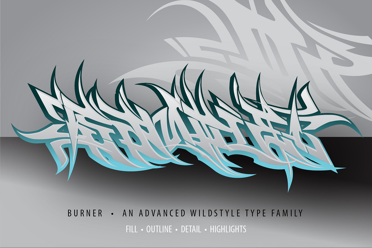 Burner - Wildstyle Graffiti Font preview 2