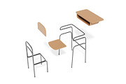 School Chair 3D Model, a Furniture 3D Model by mrfauzi (Thumbnail 10 of 13)