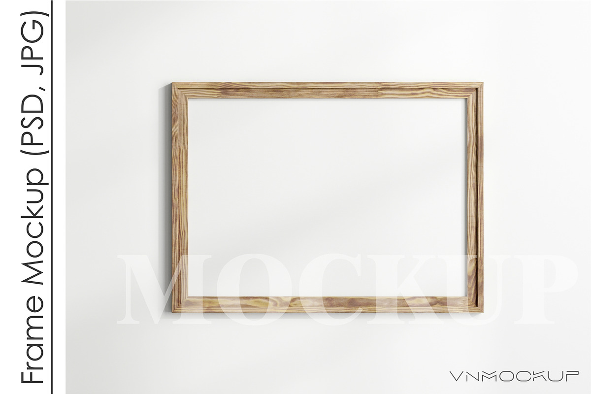 Wooden Frame Mockup PSD JPG, a Print Template by VNmockup (Photo 1 of 5)