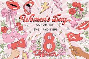 Women's Day clipart set