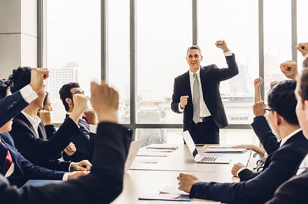 Businessman coach speaker presentation and discussing meeting st, a Person Photo by Art_Photo