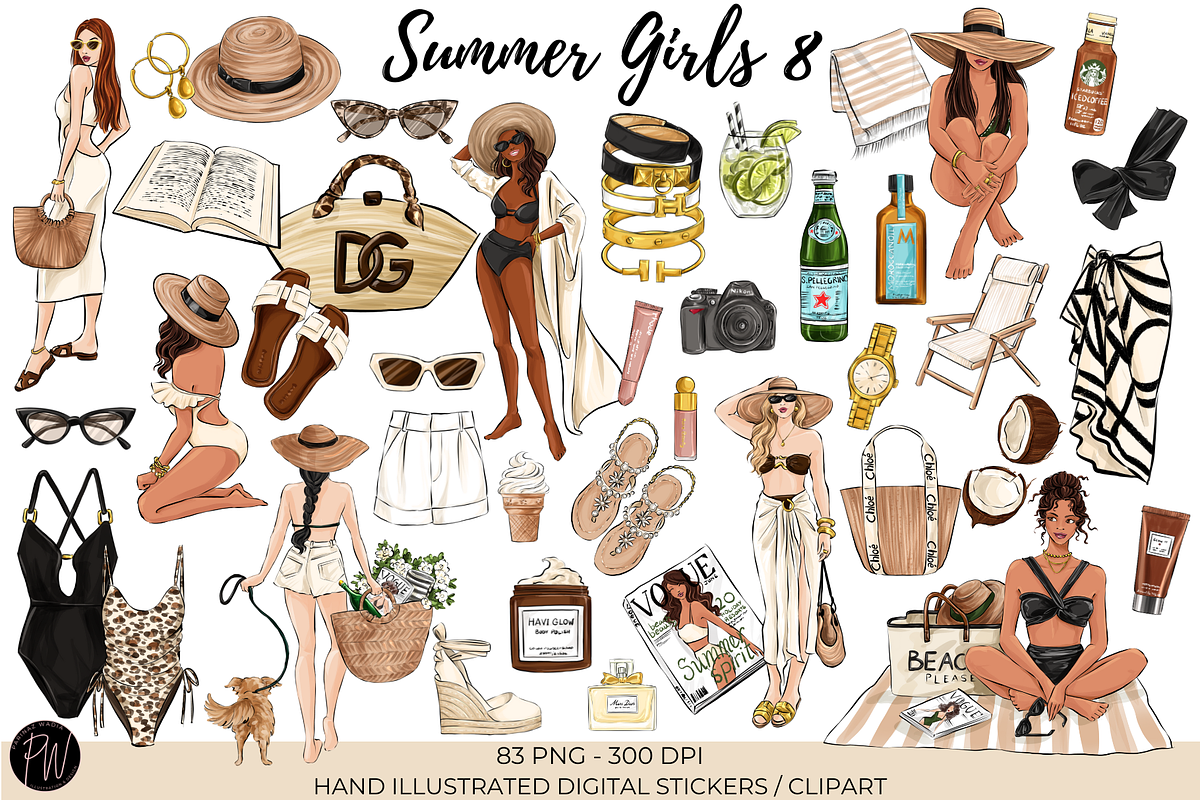 Summer Girls 8 clipart, a Person Illustration by Parinaz Wadia Design (Photo 1 of 9)