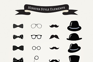 Vintage Hipster Icons