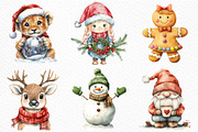 Watercolor Cute Christmas Characters, an Illustration by Craft Nest (Thumbnail 4 of 6)