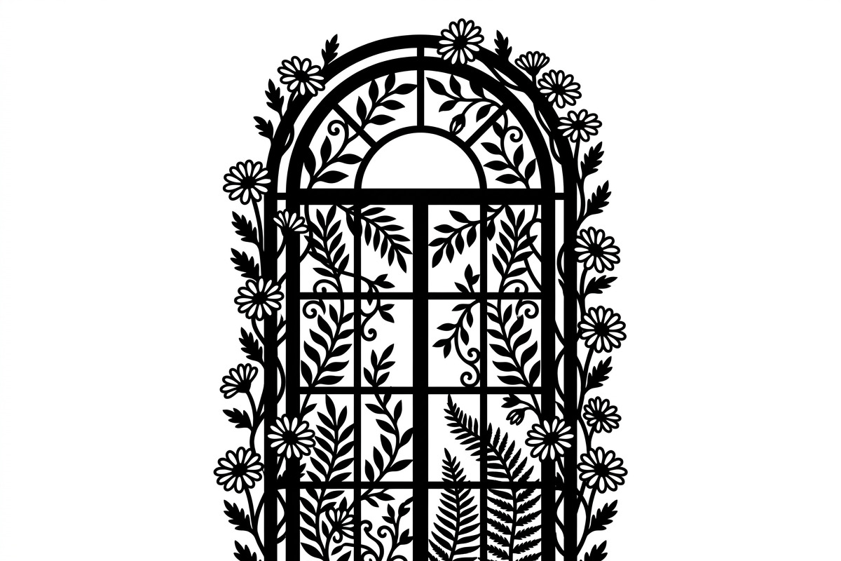 50 Floral French Window Ornament, a Decorative Illustration by Amazin_art (Photo 43 of 44)
