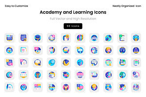 Academy and Learning Icons, a Solid Icon by Wencory