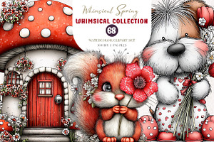 Whimsical Spring Clipart Bundle, an Illustration by CreationArt