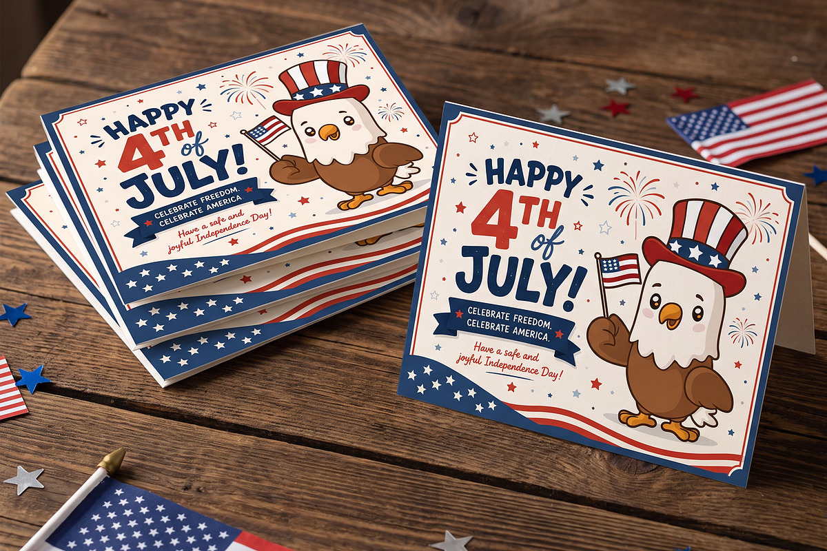 Cute Patriotic Bald Eagle, an Animal Illustration by Vector Kitchen by Zoljo (Photo 3 of 3)