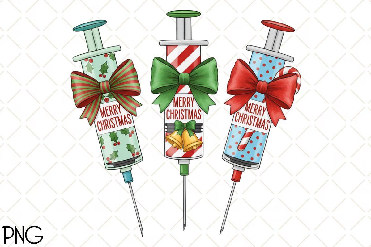 Christmas Nurse Syringe PNG, an Illustration by Black Bird Studio (Photo 1 of 4)